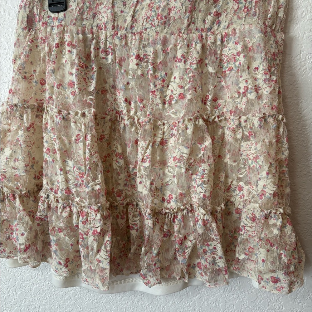 Maurices Floral Ruffle A-Line Skirt